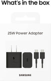 Samsung 25W Wall Charger Power Adapter with Cable, Super Fast Charging, Compact Design, Energy Efficient, Compatible with Galaxy and USB Type C Devices, Black