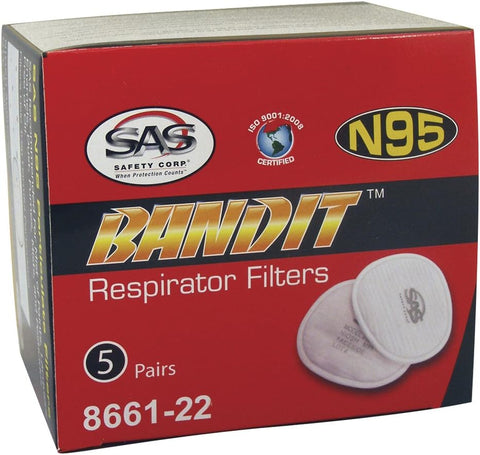 SAS Safety 8661-22 Bandit N95 Filter for Dual Cartridge Respirator