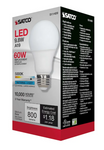 Satco 9.8 Watt - A19 LED  Medium base 120 Volt [Pack of 6]