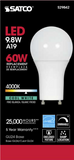 Satco  A19 LED GU24 9.8 W Base 220 deg Beam Angle 120 Volt [6-PACK]