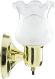 Sunlite Wall Mount Tulip Fixture, Polished Brass Finish, Frosted Glass