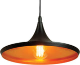 Sunlite  Vintage Inspired Cone Pendant Farmhouse Décor, Medium Base Socket (E26), 78" Adjustable Cord Length, Copper Interior, 7-Inch, Matte Black Shade