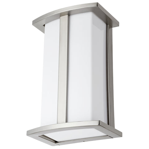 Sunlite  Modern Wall Sconce Light Fixture, Medium Base Socket (E26), (Bulb Not Included) 60 Watts Max, Indoor, Opal Shade, Stainless Steel, Bathrooms, Hallways & Entryways