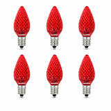 Sunlite  LED C7 Light Bulb, 0.4 Watts, E12 Candelabra Base, Faceted Christmas-Lights [Pack of 6]
