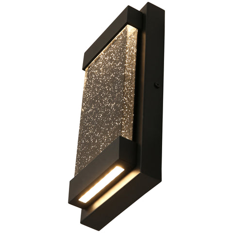Sunlite 81040 12-Inch LED Rectangular Outdoor Up & Down Wall Sconce, Clear Acrylic Panel, 22 Watts, 300 Lumens, 3000K Warm White, Dimmable, ETL Listed, Black, for Residential & Commercial Use