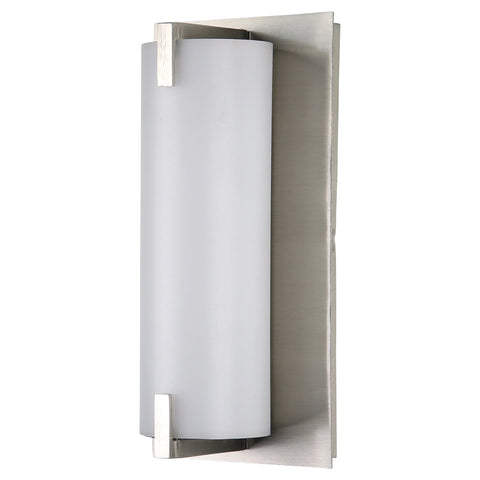 Sunlite 10-Inch LED Wall Cylinder Sconce, 12 Watts(75W=), 800 Lumens, Color Selectable 30K/40K/50K, Dimmable, ETL Listed, Brushed Nickel, Acrylic Diffuser, for Bathrooms, Hallways & Walls