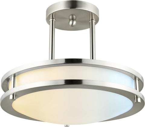 Sunlite 12” LED Pendant Double Band Trim Flush Mount Light Fixture, 15 Watts, 1050 Lumens, Color Selectable 30K/40K/50K, Dimmable, 80 CRI, ETL Listed, for Residential & Commercial Use