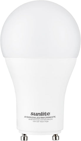 Sunlite A19 LED GU24 Dimmable Light Bulb, 9 Watts (60WEquivalent)