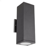 Sunlite  LED 10 Inch Up & Down Square Wall Sconce,120/277,  24Watts (100W Equivalent), 1700 Lumens, Adjustable 3 CCT 3000K-5000K, 100-277V, Matte Black Aluminum, Outdoor