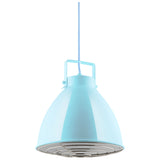 Sunlite 88754 Zed 10″ Decorative Pendant Light Fixture, Medium Base (E26), 60-Watt Max Bulb (Not Included), Matching 4-Foot Adjustable Length Cord, Baby Blue Finish with Decorative Chrome Grille