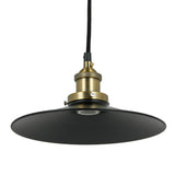 Sunlite Antique Oil Rubbed Bronze Shallow Dish Shade Pendant, Farmhouse Country-Chic Style Fixture, 6-Ft Braided Woven Cord, 60 Watts Max