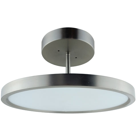 Sunlite 81305 LED 15” Modern Ceiling Mount Decorative Fixture, 30 Watts (200W=), 2500 Lumens, Color Selectable 30k/40K/50K, Dimmable, 80 CRI, ETL Listed, Satin Nickel, for Residential & Commercial Use