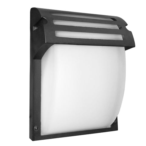 Sunlite 88688 LED Modern Style Outdoor Light Fixture, 9W (60W Equivalent), 600 Lumens, Black Finish, Frosted Glass Lens, Color Temperature Selectable 3000K/4000K/5000K, ETL Listed