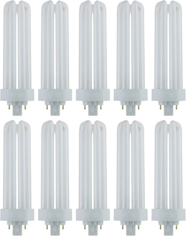 Sunlite PLT42/E/SP41K/10PK 4100K Cool White Fluorescent 42W PLD Triple U-Shaped Twin Tube CFL Bulbs with 4-Pin GX24Q-4 Base (10 Pack)