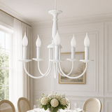 Sunlite  18-Inch 5 Branch Chandelier Decorative Ceiling Fixture, White Textured Finish