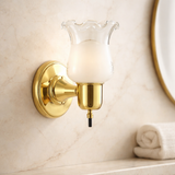 Sunlite Wall Mount Tulip Fixture, Polished Brass Finish, Frosted Glass