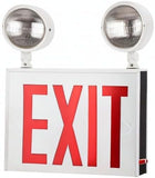 Sunlite 05275 LED Steel Exit Sign Combo, White Housing with Red Lettering, 90-Minute Battery Power Back-Up, Dual-360 Degree Adjustable Head Lamps, 200 Lumens, 120-277V