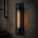 Sunlite 07038-SU Vintage-Inspired Tubular Cage Wall Sconce, Steampunk Industrial Light, Antique Style Metal Fixture, Medium Base Socket (Bulb Not Included), Rustic Farmhouse Design, Matte Black Finish