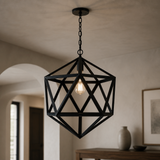 Sunlite Vintage-Inspired Hexagon-Shaped Industrial Hanging Pendant, Farmhouse Fixture