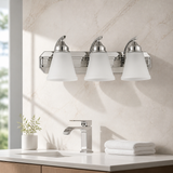 Sunlite 45057 24-Inch Modern Incandescent Vanity Bell Shaped Light Fixture, Max 100 Wattage, 120 Volts