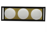 Sunlite 3-Light Vanity Light Fixture, G9 Base Socket, 4W Max, Aged Brass