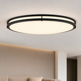 Sunlite 32" Oval Double Band Trim Flush Mount Light Fixture, 35 Watts, 3000 Lumens, Color Selectable 30K/40K/50K