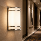 Sunlite LFX/HC/MW/3SCT/BN LED Half Cylinder Wall Sconce 120V Dimmable 11W/15W/23W 30K-50K Energy Star Brushed Nickel