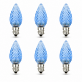 Sunlite  LED C7 Light Bulb, 0.4 Watts, E12 Candelabra Base, Faceted Christmas-Lights [Pack of 6]