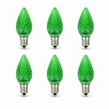 Sunlite  LED C7 Light Bulb, 0.4 Watts, E12 Candelabra Base, Faceted Christmas-Lights [Pack of 6]