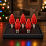 Sunlite  LED C7 Light Bulb, 0.4 Watts, E12 Candelabra Base, Faceted Christmas-Lights [Pack of 6]