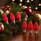 Sunlite  LED C7 Light Bulb, 0.4 Watts, E12 Candelabra Base, Faceted Christmas-Lights [Pack of 6]