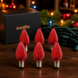 Sunlite  LED C7 Light Bulb, 0.4 Watts, E12 Candelabra Base, Faceted Christmas-Lights [Pack of 6]
