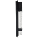 Sunlite LED Wall Sconce, Black Metal Frame with Raindrop Effect Glass Panel, 6.5" Wide.