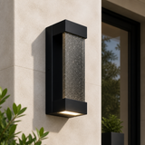Sunlite 12-Inch LED Rectangular Outdoor Up & Down Wall Sconce Fixture, Dark Acrylic Panel, 10 Watts, 120V