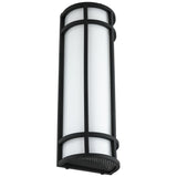 Sunlite  LED Outdoor Mission Style Light Fixture, Half Cylinder Wall Sconce, 120/277 Volts Selectable 3 CCT 3000K-5000K, 15 Watts, 800 Lumens, Non-Dimmable, Black Frame, for Porches, Garage & Entryways
