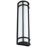Sunlite  LED Outdoor Mission Style Light Fixture, Half Cylinder Wall Sconce, 120/277 Volts Selectable 3 CCT 3000K-5000K, 15 Watts, 800 Lumens, Non-Dimmable, Black Frame, for Porches, Garage & Entryways