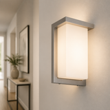 Sunlite 8” Modern LED Wall Sconce Light, Outdoor Fixture, Adjustable 3 CCT 3000K-5000K, 12 Watts