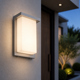 Sunlite 8” Modern LED Wall Sconce Light, Outdoor Fixture, Adjustable 3 CCT 3000K-5000K, 12 Watts