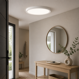 Sunlite LED 9-Inch Round Mini Panel Light Fixture, 18W (75W=), 1100 Lmns, 30K/40K/50K Selectable CCT, Dimmable, White Finish, 50,000 Hour Life Span, ETL Listed