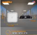 Sunlite 85676 Outdoor Canopy Light Fixture 120/277 ,Power Clectable 40/60/80 Watt,30K,40K,50K