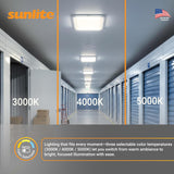 Sunlite 85676 Outdoor Canopy Light Fixture 120/277 ,Power Clectable 40/60/80 Watt,30K,40K,50K