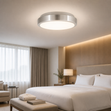 Sunlite 87765 LED 11 Inch Slim Saucer Flushmount Ceiling Light Fixture, 15 Watts (80W Equivalent), 1050 Lumens, Selectable 5 CCT 2700K-5000K, 120V, Dimmable, 50,000 Hour Lifespan, Brushed Nickel