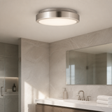 Sunlite 87765 LED 11 Inch Slim Saucer Flushmount Ceiling Light Fixture, 15 Watts (80W Equivalent), 1050 Lumens, Selectable 5 CCT 2700K-5000K, 120V, Dimmable, 50,000 Hour Lifespan, Brushed Nickel
