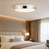 Sunlite 87766 LED 13 Inch Slim Saucer Flushmount Ceiling Light Fixture, 21 Watts (100W Equivalent), 1450 Lumens, Selectable 5 CCT 2700K-5000K, 120V, Dimmable, 50,000 Hour Lifespan, Brushed Nickel