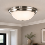 Sunlite 87778 15-Inch Traditional Dome Ceiling Light, Classic Decorative Flush Mount, Adjustable 3 CCT 3000K-5000K, 25W