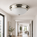Sunlite 87778 15-Inch Traditional Dome Ceiling Light, Classic Decorative Flush Mount, Adjustable 3 CCT 3000K-5000K, 25W