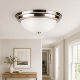 Sunlite 87785 13-Inch Traditional Dome Ceiling Light, Classic Decorative Flush Mount, Adjustable 3 CCT 3000K-5000K, 20W, 1200 Lumens