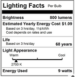 Sunlite A19 LED GU24 Dimmable Light Bulb, 9 Watts (60WEquivalent)