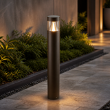 Led 42" Outdoor Commercial Bollard Fixture, Round Landscape Area Light, Adjustable,3 CCT 3000K,5000K IP65, Broze ,For Pathways,& Walkways.