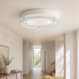 Sunlite 88675 LED 8 Inch Floating Glass Flushmount Ceiling Light Fixture, 17 Watts [2 Pack]